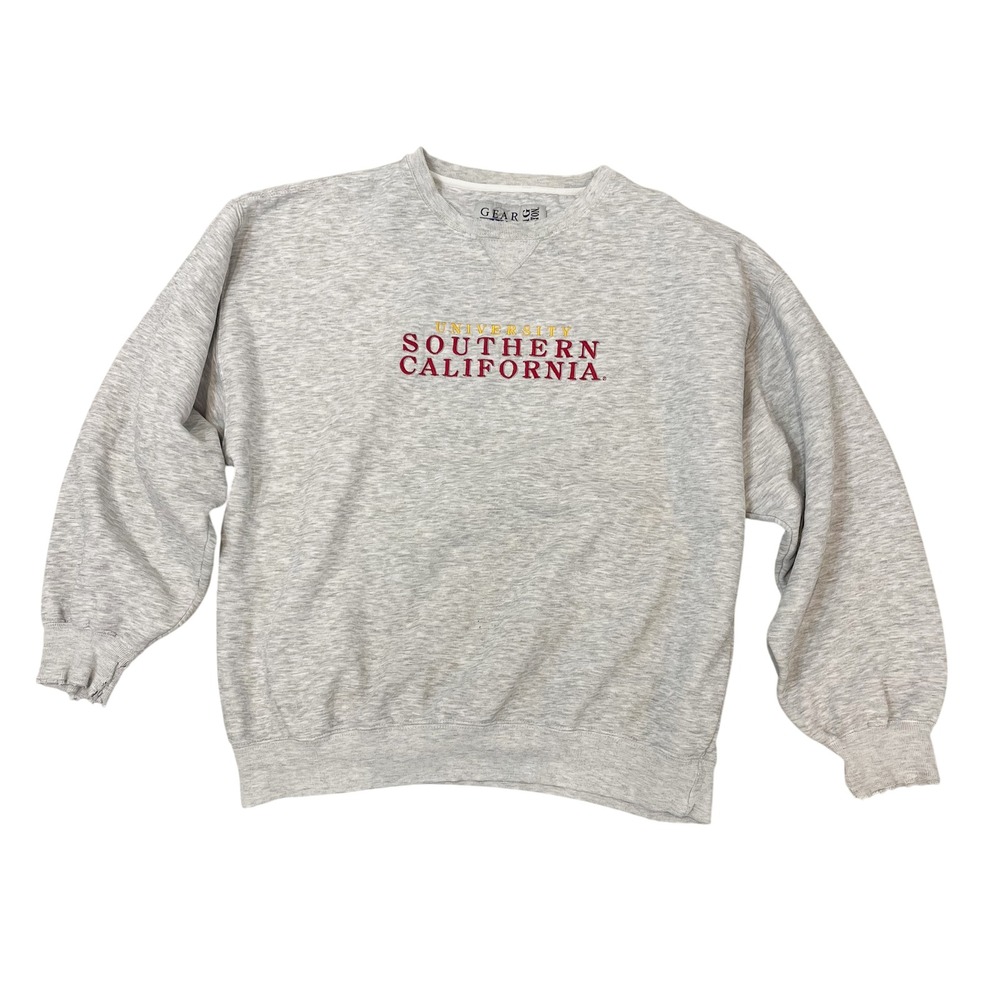 Vintage 90s Gear For Sports USC Southern California Sweatshirt Gray Mens Large